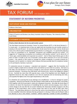STATEMENT OF REFORM PRIORITIES - PARTICIPANT NAME AND POSITION - Treasury