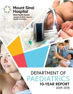 PAEDIATRICS DEPARTMENT OF - Sinai Health System