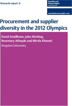 Procurement and supplier diversity in the 2012 Olympics - David Smallbone, John Kitching, Rosemary Athayde and Mirela Xheneti kingston University