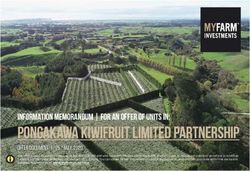 PONGAKAWA KIWIFRUIT LIMITED PARTNERSHIP - INFORMATION MEMORANDUM | FOR AN OFFER OF UNITS IN: MYFARM ...