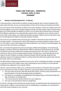 FAMILY LAW TOWN HALL - EDMONTON TUESDAY, APRIL 27, 2021 SUMMARY