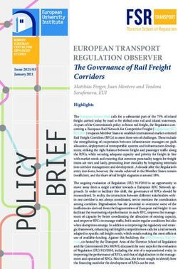 EUROPEAN TRANSPORT REGULATION OBSERVER - The Governance of Rail Freight Issue 2021/03 January 2021