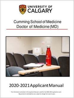 2020-2021 Applicant Manual - Cumming School of Medicine Doctor of Medicine (MD) - The information contained in this Applicant Manual is valid for ...