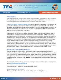 COVID-19 Case Reporting Instructions and FAQ