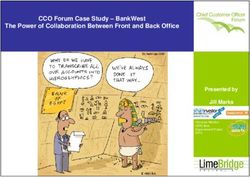 CCO Forum Case Study - BankWest The Power of Collaboration Between Front and Back Office - Presented by Jill Marks