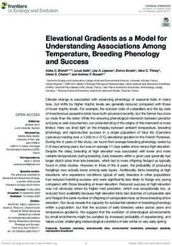 ELEVATIONAL GRADIENTS AS A MODEL FOR UNDERSTANDING ASSOCIATIONS AMONG TEMPERATURE, BREEDING PHENOLOGY AND SUCCESS - MPG.PURE