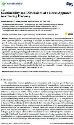 Sustainability and Dimensions of a Nexus Approach in a Sharing Economy - MDPI
