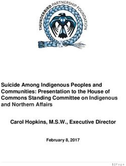 Suicide Among Indigenous Peoples and Communities: Presentation to the House of Commons Standing Committee on Indigenous and Northern Affairs Carol ...