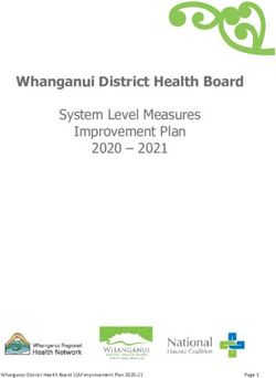 Whanganui District Health Board - System Level Measures Improvement Plan 2020 2021
