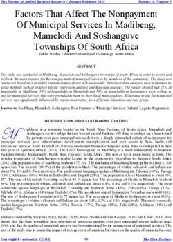 Factors That Affect The Nonpayment Of Municipal Services In Madibeng, Mamelodi And Soshanguve Townships Of South Africa