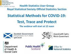 Statistical Methods for COVID-19: Test, Trace and Protect - Health Statistics User Group Royal Statistical Society Official Statistics Section