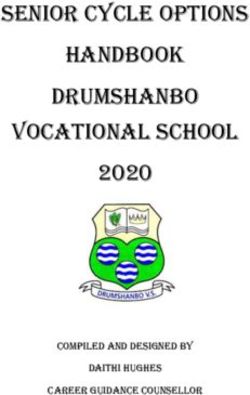 Senior cycle options handbook Drumshanbo vocational school 2020 - COMPILED AND DESIGNED BY DAITHI HUGHES Career Guidance counsellor