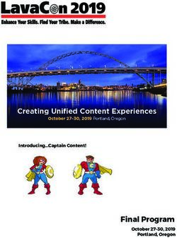 FINAL PROGRAM OCTOBER 27-30, 2019 PORTLAND, OREGON - INTRODUCING...CAPTAIN CONTENT! - LAVACON