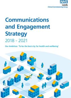 Communications and Engagement Strategy 2018 - 2021 Our Ambition: 'To be the best city for health and wellbeing'