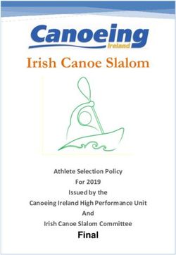 Irish Canoe Slalom - Final Athlete Selection Policy For 2019 Issued by the Canoeing Ireland High Performance Unit