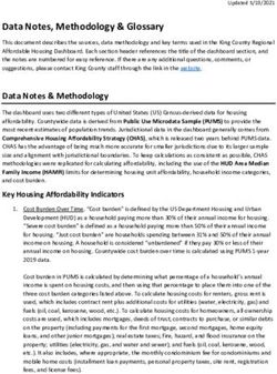 Data Notes, Methodology & Glossary - King County