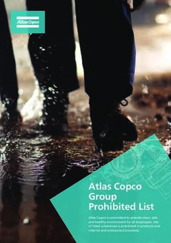 Atlas Copco Group Prohibited List - Atlas Copco is committed to provide clean, safe and healthy environment for all employees. Use of listed ...