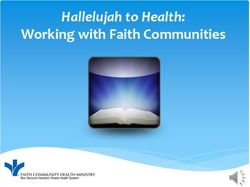 Hallelujah to Health: Working with Faith Communities