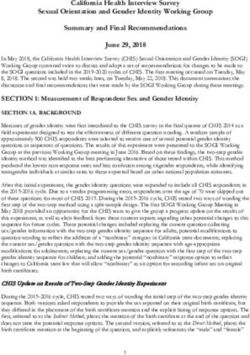 California Health Interview Survey Sexual Orientation and Gender Identity Working Group Summary and Final Recommendations June 29, 2018