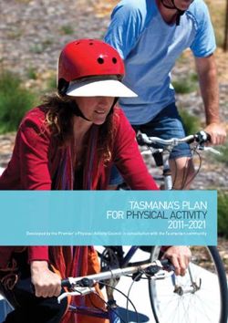 Tasmania's Plan for Physical acTiviTy 2011-2021 - Developed by the Premier's Physical Activity Council in consultation with the Tasmanian community