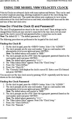 USING THE MODEL V850 VELOCITY CLOCK