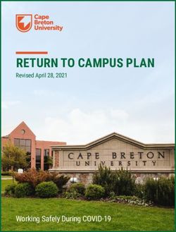 RETURN TO CAMPUS PLAN - Working Safely During COVID-19 - Revised April 28, 2021 - Cape Breton University