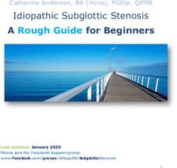 A Rough Guide for Beginners - Idiopathic Subglottic Stenosis Catherine Anderson, BA (Hons), PGDip, QPMR