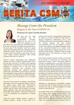 Message from the President - Surgery in the Time of COVID-19 Professor Dr April Camilla Roslani - CSAMM