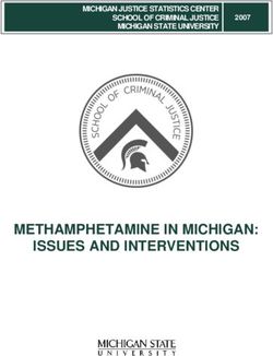 METHAMPHETAMINE IN MICHIGAN: ISSUES AND INTERVENTIONS - MICHIGAN JUSTICE STATISTICS CENTER SCHOOL OF CRIMINAL JUSTICE MICHIGAN STATE UNIVERSITY