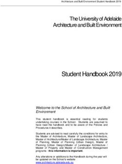 Student Handbook 2019 - The University of Adelaide Architecture and Built Environment - School of Architecture & Built Environment