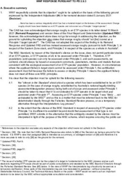 WWF RESPONSE PURSUANT TO PD 2.9.3 - WWF PD2.9.3 Submissions