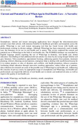 Current and Potential Use of WhatsApp in Oral Health Care - A Narrative Review