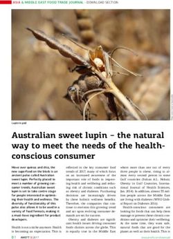 Australian sweet lupin the natural way to meet the needs of the health-conscious consumer - Grains & Legumes Nutrition Council