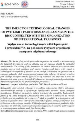 THE IMPACT OF TECHNOLOGICAL CHANGES OF PVC LIGHT PARTITIONS AND GLAZING ON THE RISK CONNECTED WITH THE ORGANIZATION OF INTERNATIONAL TRANSPORT ...
