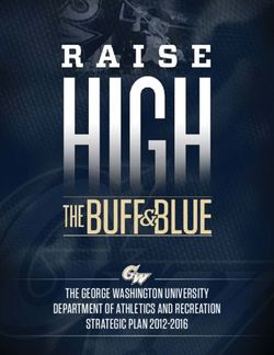 THE GEORGE WASHINGTON UNIVERSITY DEPARTMENT OF ATHLETICS AND RECREATION STRATEGIC PLAN 2012-2016