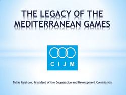 THE LEGACY OF THE MEDITERRANEAN GAMES - Tullio Paratore, President of the Cooperation and Development Commission - International Committee of ...