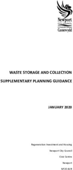 WASTE STORAGE AND COLLECTION SUPPLEMENTARY PLANNING GUIDANCE JANUARY 2020