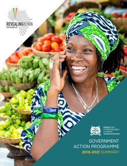 GOVERNMENT ACTION PROGRAMME - 2016-2021 SUMMARY