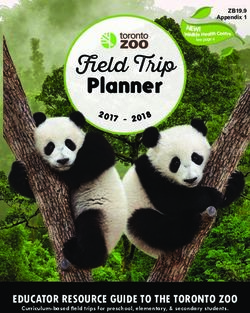 Field Trip Planner - EDUCATOR RESOURCE GUIDE TO THE TORONTO ZOO