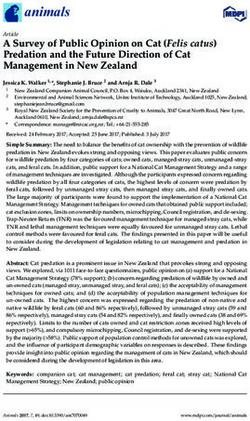 A Survey of Public Opinion on Cat (Felis catus) Predation and the Future Direction of Cat Management in New Zealand - e-Helvetica Access