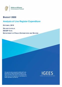 BUDGET 2020 Analysis of Live Register Expenditure