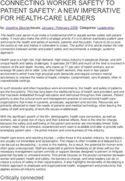 CONNECTING WORKER SAFETY TO PATIENT SAFETY: A NEW IMPERATIVE FOR HEALTH-CARE LEADERS - SHBN