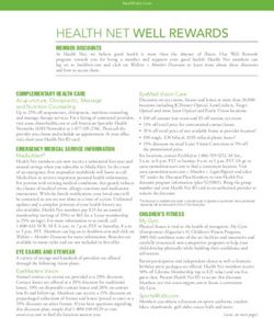 HEALTH NET WELL REWARDS - MEMBER DISCOUNTS