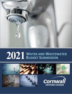 2021 WATER AND WASTEWATER BUDGET SUBMISSION - ONTARIO CANADA
