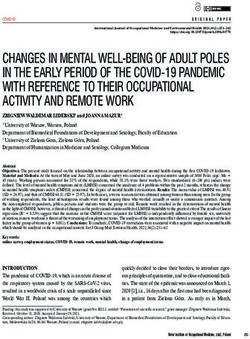 CHANGES IN MENTAL WELL-BEING OF ADULT POLES IN THE EARLY PERIOD OF THE COVID-19 PANDEMIC WITH REFERENCE TO THEIR OCCUPATIONAL ACTIVITY AND REMOTE ...