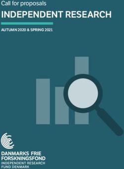 INDEPENDENT RESEARCH Call for proposals - AUTUMN 2020 & SPRING 2021