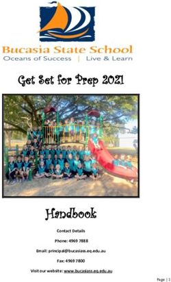 Handbook - Get Set for Prep 2021 - Contact Details Phone: 4969 7888 Email: Bucasia State School