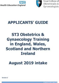 APPLICANTS' GUIDE ST3 Obstetrics & Gynaecology Training in England, Wales, Scotland and Northern Ireland August 2019 intake - Version 2
