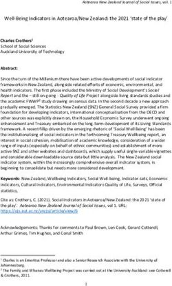 Well-Being Indicators in Aotearoa/New Zealand: the 2021 'state of the play' - AUT