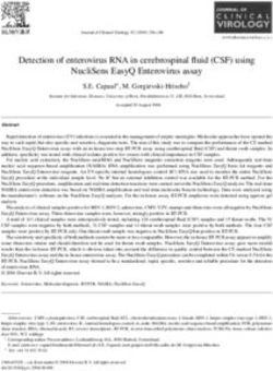 DETECTION OF ENTEROVIRUS RNA IN CEREBROSPINAL FLUID (CSF) USING NUCLISENS EASYQ ENTEROVIRUS ASSAY